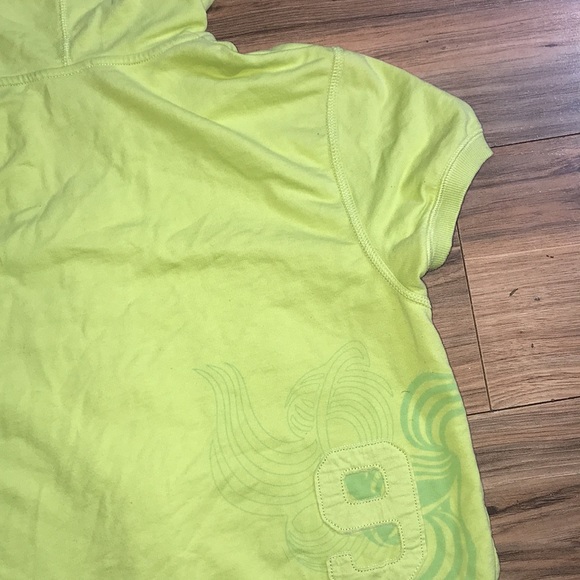 C9 Champion lime green short Sleeves zipper hoodie puff shoulders size large - Picture 11 of 13